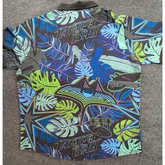 Tampa Bay Rays Shirt Men's XL City Connect Hawaiian Tropical Button Down Devil - Picture 11 of 15